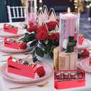 50Pack Red Chocolate Covered Strawberry Box for 4, Macaron boxes, Long Treat Box for Truffles, Cookies, Ores, Chocolate Cocoa Bombs&Cake Ball Bakery Packaging Supplies