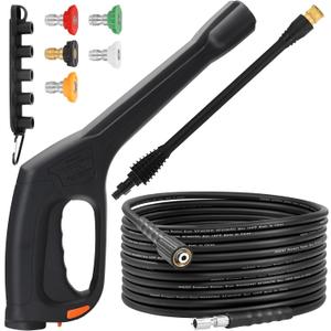 JOEJET Pressure Washer Spray and Hose 32FT, Extension Wand and 5 Nozzle Tips, Compatible with Some Portland Husky Black Decker Ford Pulsar ShopForce Taskforce Powerwasher Power Washer