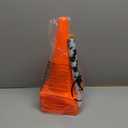 Bekith 12 Pack 12 Inch Plastic Traffic Cones with Racing Chequered Flags, Orange Agility Sports Cones, Thick Soccer Training Cones for Outdoor Activity, Festive Events, Fitness Training