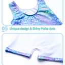 Nymphperi Gymnastics Leotards for Girls Size 2t 3t Comfortable Shiny Blue Mermaid Biketards Sparkly Colored Scale Unitards for Toddler Swimming