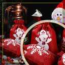 Christmas Gift Bags Bulk Xmas Treat Bags with Drawstrings, Burlap Pouches Candy Bag with Tag for Christmas Party Favor DIY Craft(Wine Red,7 x 5.1 inch)