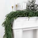 2Pcs 6 FT Artificial Christmas Norfolk Pine Garlands, Real Touch Christmas Garland, Greenery Garland for Mantle, Table, Fireplace, Wall, Stairs Winter Holiday Indoor Outdoor Xmas Decor