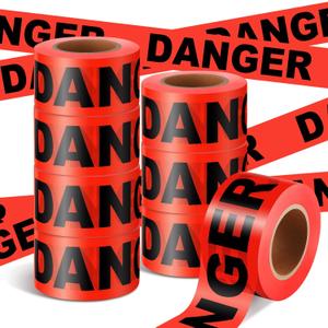 8 Rolls Caution Danger Yellow Do Not Enter Tape 3 Inch x 1000 Feet Safety Warning Tapes Waterproof Barricade Tapes Resistant Construction Caution Tape Roll(Danger)