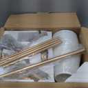 QMNHAU 27'' Farmhouse Gold Chandeliers for Dining Room Light Fixtures, 6Light Modern White Fabric Pendant Light Fixture Adjustable Industrial Chandeliers for Living Room Kitchen Entryway Foyer