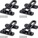 4 Pack Swing Bar Lock Black, Heavy Duty Door Lock Security, Sturdy Swing Bar Door Guard for Front Doors, Zinc Alloy