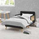 Delta Children Logan Wood Toddler Bed, Greenguard Gold Certified, Midnight Grey/Natural
