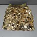 DAXIANG Girls Sequin Skirt Sparkly Toddler Kids Mini Glitter Skirt Elastic Waist Party Pencil Skirt Gold 7-8 Years