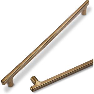 10 Pack Antique Brass Cabinet Pulls 10 Inch Hole Centers Kitchen Cabinet Handles Zinc Alloy Vintage Drawer Pulls Solid Cabinet Hardware