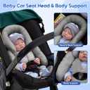 Baby Car Seat Head Support for Doona Stroller, Thickened Infant Carseat Head Support with 3 Strap Covers, Reversible Car Seat Insert for Newborn, Baby Car Seat Cushion with Filled Natural Cotton