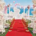 8Pcs Stanchions and Velvet Ropes with 15ft Red Carpet,Complete Crowd Control Barriers Set with 6 Red Velvet Ropes & Stainless Steel Posts for Party, Wedding, Event Supplies,Gold