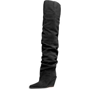 Michael Kors Women's Noemie Over the Knee Heeled Boot (7.5, Black)