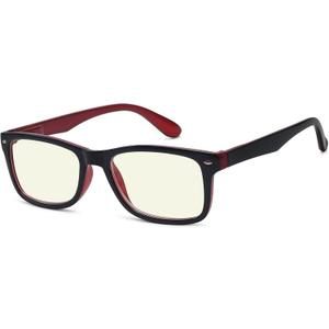 Eyekepper Computer Reading Glasses,Reduce Eye Strain Computer Readers (Black Red,+0.5) (Black Red-block Blue Light Lens)