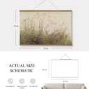 ARPEOTCY Extra Large Vintage Framed Wall Art, 36x54 Inch Farmhouse Retro Wildflower Field Botanical Landscape Hanging Wall Art, Rustic Canvas Home Decor Aesthetic for Living Room Bedroom Office