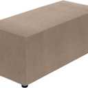 uxcell Stretch Ottoman Cover Rectangular Oversized Square Ottoman Slipcover with Elastic for Foot Stool Living Room Bedroom Fit Length 130-160cm / 51"-63", X-Large, Khaki