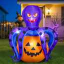 Garma 6.2 FT Halloween Inflatables Decorations Outdoor - Octopus Pumpkin Blow Ups Yard Decoration with Built-in LEDs for Halloween Party Outdoor & Indoor Yard Garden Lawn Decor