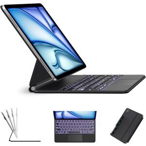 Magic Keyboard Case for iPad Pro 13" (M4 2024) - Backlit Keyboard with Precision Trackpad, Magnetic Apple Pencil Holder, Adjustable Floating Stand, Slim Protective Cover