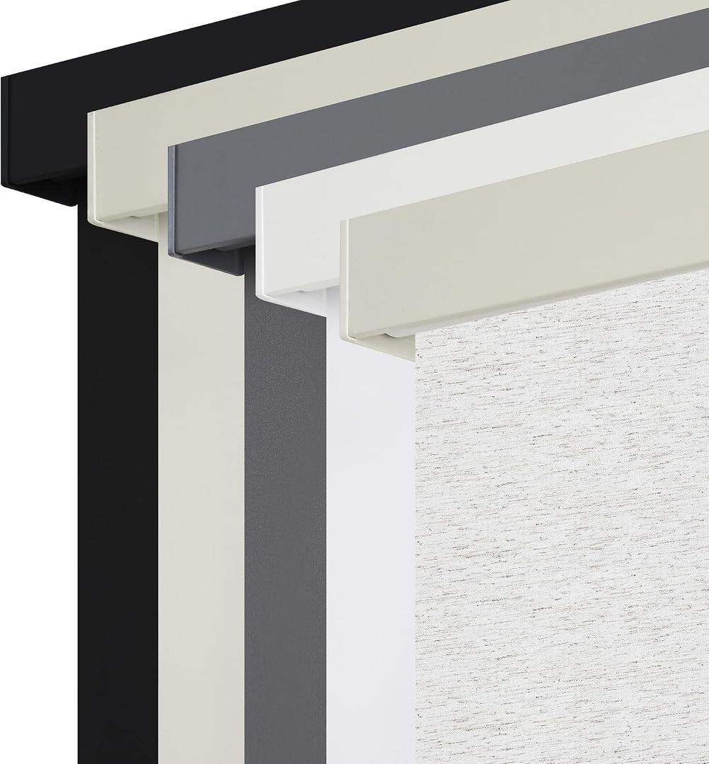 SUNOFF Cordless Blackout Roller Shades Blinds for Windows Free-Stop,Pull Down Room Darkening with Valance,Thermal Insulated Woven Fabric Window Door Blinds for Home,Office,Linen 47" W x 72" L