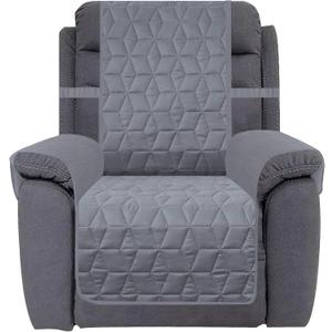 Ameritex Waterproof Nonslip Recliner Cover Christmas Decor Stay in Place, Dog Couch Recliner Cover Furniture Protector for Pets and Kids (Light Grey, 23'')