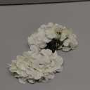 Flojery Silk Hydrangea Heads Artificial Flowers Heads with Stems for Home Wedding Decor,Pack of 10 (White)