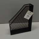 U Brands Mesh Steel Magazine File Holder, 12.5" x 9.8" x 3", Black, Desk Organizer for Magazines, Documents, Files and Folders, Modern Office Accessory