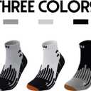 Wildarms Compression Running Ankle Socks for Men Athletic Anti Blister Socks with Cushion, 3 Pairs Basketball Sport Socks (White)