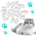 100pcs Cat Nail Caps Clear Cat Claw Covers Kitten Nail Caps with Adhesives and Applicators (S Clear)