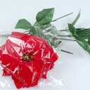 Rikyo 2- Bouquet Artificial Poinsettia Flowers 19 inch Silk Bushes Christmas Flowers Ornaments 7 Stem Heads Velvet Poinsettia Floral with Stem Leaf for Party Home Holiday Decor (Pink)