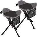 REDCAMP 2 Pack Folding Tripod Stools for Adults, Lightweight Portable Camping Stools for Fishing Hunting Backpacking Traveling, Black