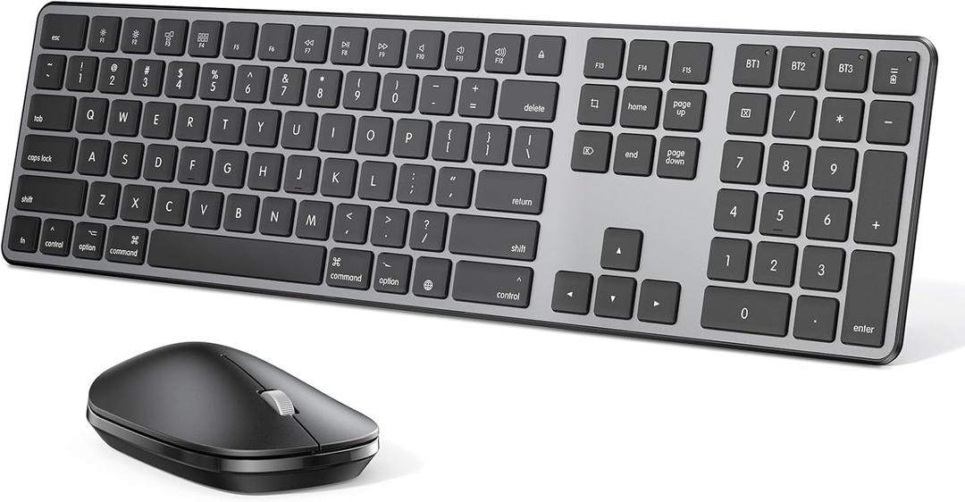 Bluetooth Keyboard and Mouse for Mac, OMOTON Wireless Multi-Device Keyboard with Numeric Keypad, Keyboard and Mouse Combo, for MacBook Pro/Air, iMac, iMac Pro, Mac mini, Mac Pro