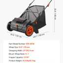 VEVOR Push Lawn Sweeper, 21inch Leaf & Grass Collector, Heavy Duty Thickened Steel Durable to Use with Large Capacity 3.5 cu. ft. Mesh Collection Hopper Bag, 2 Spinning Brushes