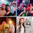 2 Pack 7.87 Inch Silver Mirror Disco Ball - Reflective Hanging Party Decoration with Secure String for Home Bands Weddings Birthdays New Year & Party Favors