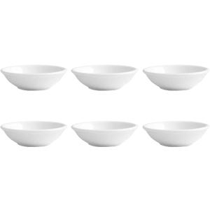 6pcs Ceramic Seasoning Dishes, Sushi Dipping Bowl, Vinegar Spice Sauce Dishes, Mini Appetizer Plates, Saucer Kitchen Tableware