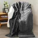 Aemicion Weighted Blankets Queen Size 20lbs for Adults, Soft Sherpa Fleece Heavy Weighted Blanket with Cozy Plush Flannel, Fluffy Warm Weighted Throw Blanket, 60x80 inches, Dark Grey on Both Sides