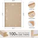 puthiac 18x24 Solid Oak Wood Picture Frame, 18 x 24 Poster Frames for Wall, Vertical or Horizontal, Plexi Front, 1 Pack, Natural Oak