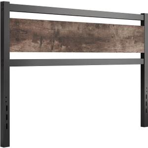 Headboard Only Wooden Headboard with Metal Slats Sturdy Rustic Headboards Easy Assembly, Twin XL/Queen/King (Queen)