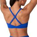 UNISSU Hugcurve Adjustable Twist Cross Back Sports Bra for Women V Neck Wireless Padded Yoga Workout Tops L