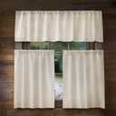 Valea Home Kitchen Valances for Windows, Faux Linen Valance Rod Pocket, Rustic Farmhouse Curtain Valances 18 inch Length for Bathroom Living Room, Natural, 1 Panel