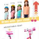 bicystar Princess Girls Bike 12-18 Inch with Training Wheels, Ages 3-8 Pink