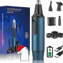 AREYZIN Nose Hair Trimmer for Men,2025 Professional 3 in 1 Painless Rechargeable Ear and Nose Trimmer,IPX7 Waterproof Eyebrow Facial Hair Trimmer Body Grooming Kit Dual Edge Blades (Blue)