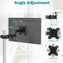 WALI Single Monitor Arm Mount for 17 to 32" Monitors, Full Motion Steel Monitor Pole Mount Bracket with Removable VESA Plate 75mm and 100mm, Vesa Mount for Outdoor, Gazebo, RVs (011ARM), Black