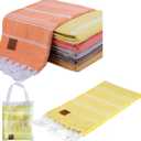 GOLD CASE HOME COLLECTION Bundle of LYCIA Set of 6 and Free Solo Beach Towel - Yellow Tones