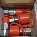 1/2 NPT Skid Steer Hydraulic Couplers,Skid Steer Quick Connect Fittings with 2PCS Dust Caps,Hydraulic Quick Connect with Most Models of Skid Steers Loaders, 2 Sets(ISO16028)