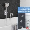 Slip-On Tub Spout with Diverter, High Pressure 8 Settings Hand Held Shower, All Metal Bathtub Faucet with Sprayer Brushed Nickel