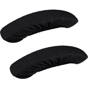 Smiry Stretch Jacquard Office Computer Chair Armrest Covers, 2PCs Removable Washable Anti-dust Desk Chair Arm Pad Covers, Black