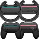 HEYSTOP Switch 2 Joy-Con Grip [4-Pack], Steering Wheels for Nintendo Switch 2 Controller Compatible with Mario Kart World/Mario Kart 8 Deluxe, Switch 2 Controller Accessories Ergonomic Design