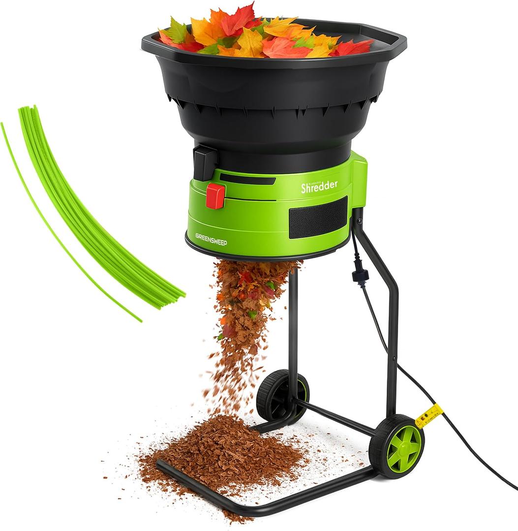 GreenSweep XL Bladeless Leaf Shredder & Mulcher | Powerful 15 Amp, 9,000RPM Motor for 18:1 Reduction Ratio