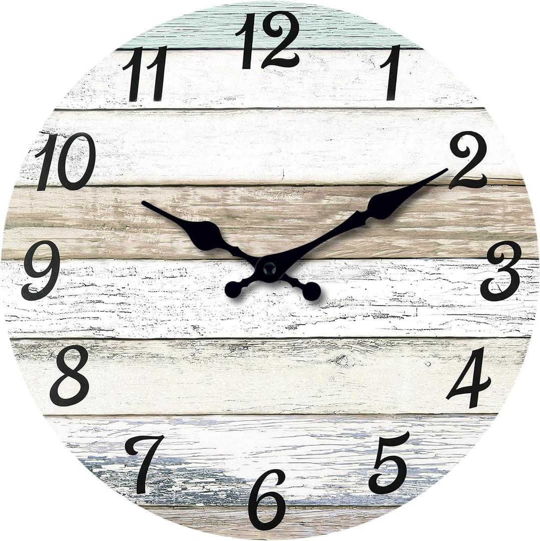 XNM Extra Large Wood Wall Clocks for Living Room Decor 24 Inch