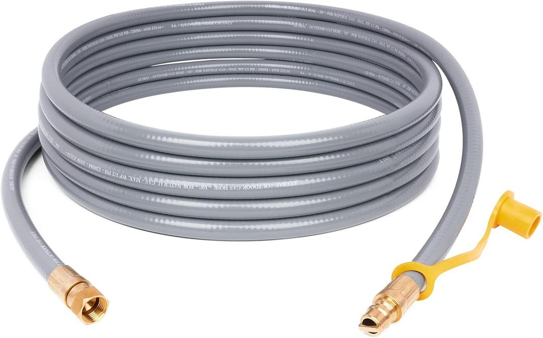GASPRO 20 Feet 3/8" ID Natural Gas Hose, Low Pressure LPG Hose, for Weber, Char-Broil, Pizza Oven, Patio Heater and More