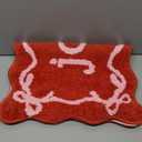 16x24 Inch Holiday Door Mat, Bath Rug, Non-Slip Xmas Bath Rug TPR Rubber Backed, Soft Long Pile Absorbent Bathroom Rug with "JOY", Festive Door Mat for Bathroom, Kitchen, Winter, New Year Decor