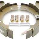 RV Murts 2 Pairs 10" x 2-1/4" Electric Trailer Brake Shoes Self-Adjusting Replacement Kits for 2300-3500Ibs Trailer 4 Holes Brake Assembly (Left & Right), Trailer Axle Hub Accessories, Dexter Type.